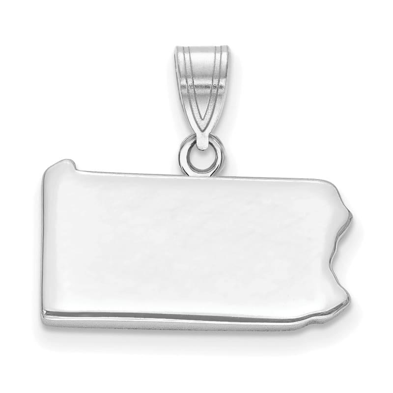 14k White Gold PA State Pendant Bail Only - Seattle Gold Grillz