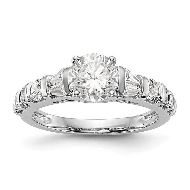 14K White Gold Peg Set Diamond Engagement Ring - Seattle Gold Grillz