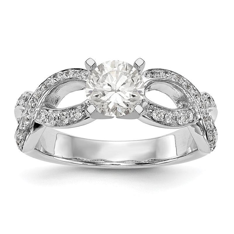 14k White Gold Peg Set Diamond Semi-mount Infinity Engagement Ring - Seattle Gold Grillz