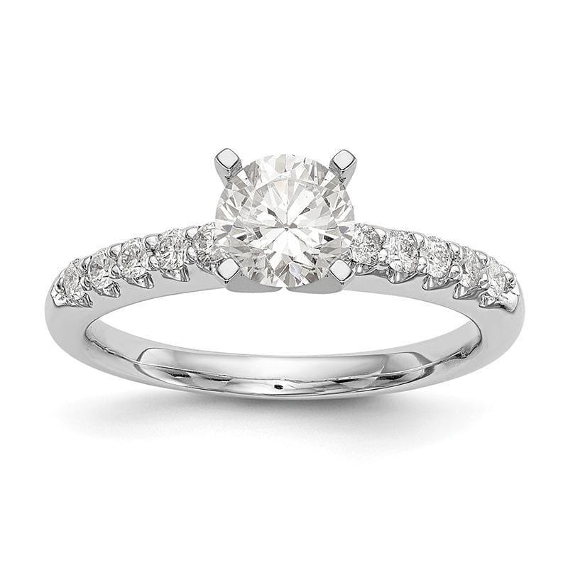 14K White Gold Peg Set Engagement Ring Mounting - Seattle Gold Grillz