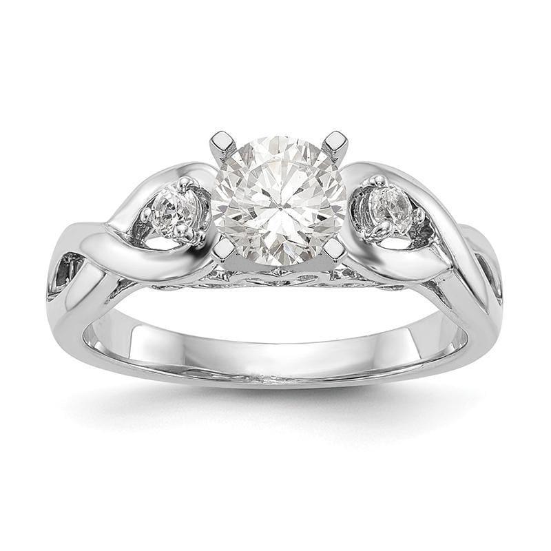14k White Gold Peg Set Infinity Engagement Ring Mounting - Seattle Gold Grillz