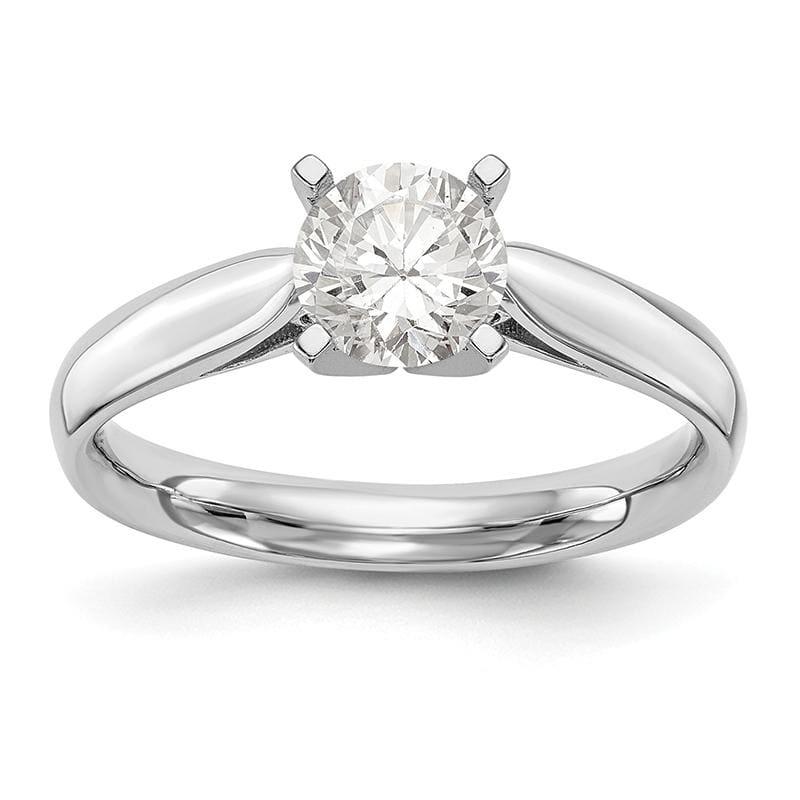 14k White Gold Peg Set Solitaire Engagement Ring Mounting - Seattle Gold Grillz