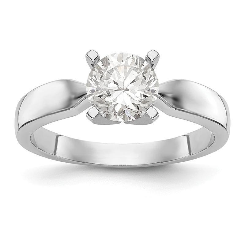 14k White Gold Peg Set Solitaire Engagement Ring Mounting - Seattle Gold Grillz