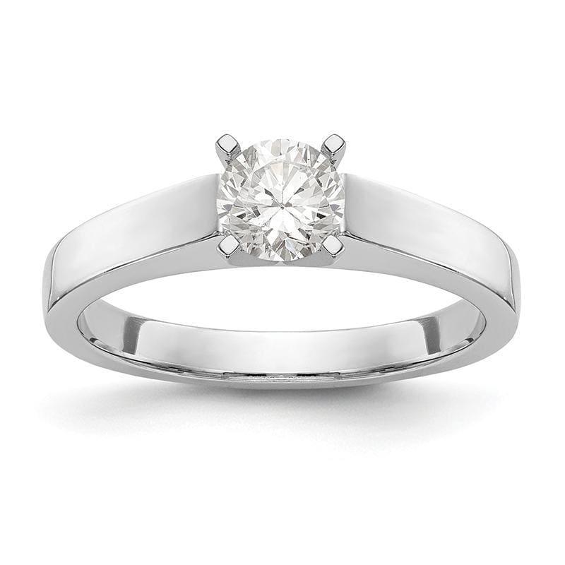 14k White Gold Peg Set Solitaire Engagement Ring Mounting - Seattle Gold Grillz