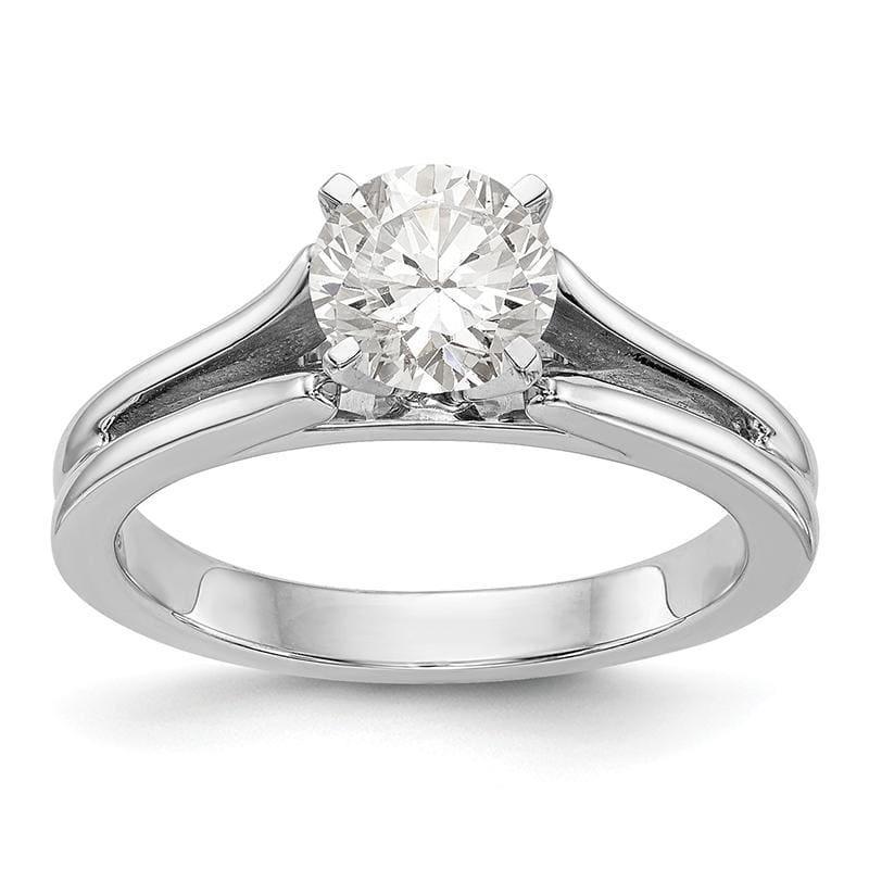 14k White Gold Peg Set Solitaire Engagement Ring Mounting - Seattle Gold Grillz
