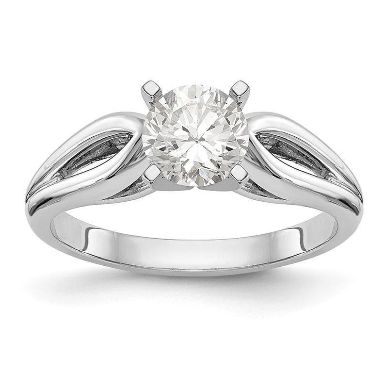 14k White Gold Peg Set Solitaire Engagement Ring Mounting - Seattle Gold Grillz