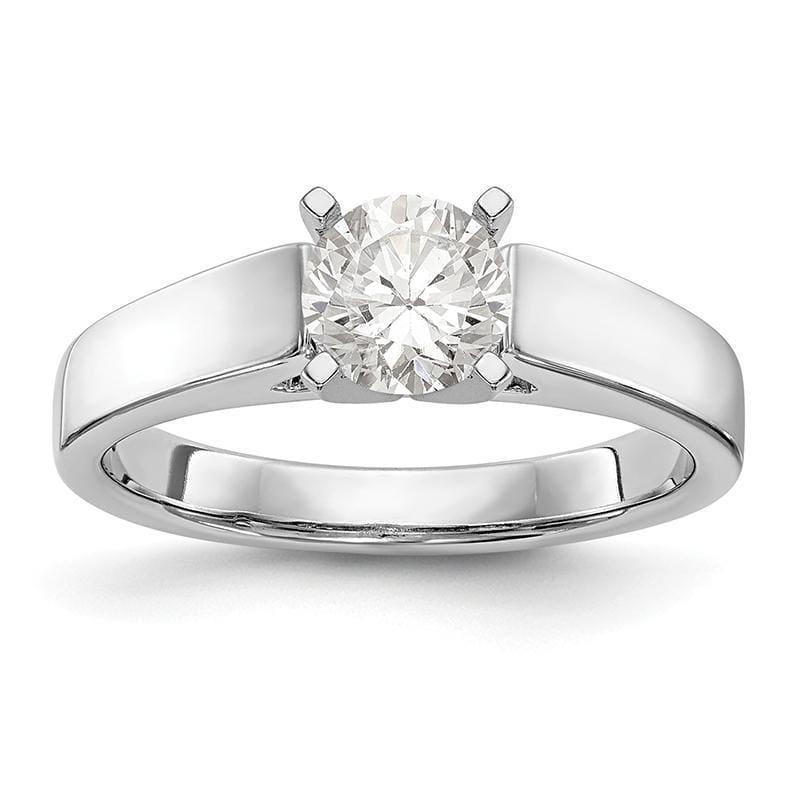 14k White Gold Peg Set Solitaire Engagement Ring Mounting - Seattle Gold Grillz