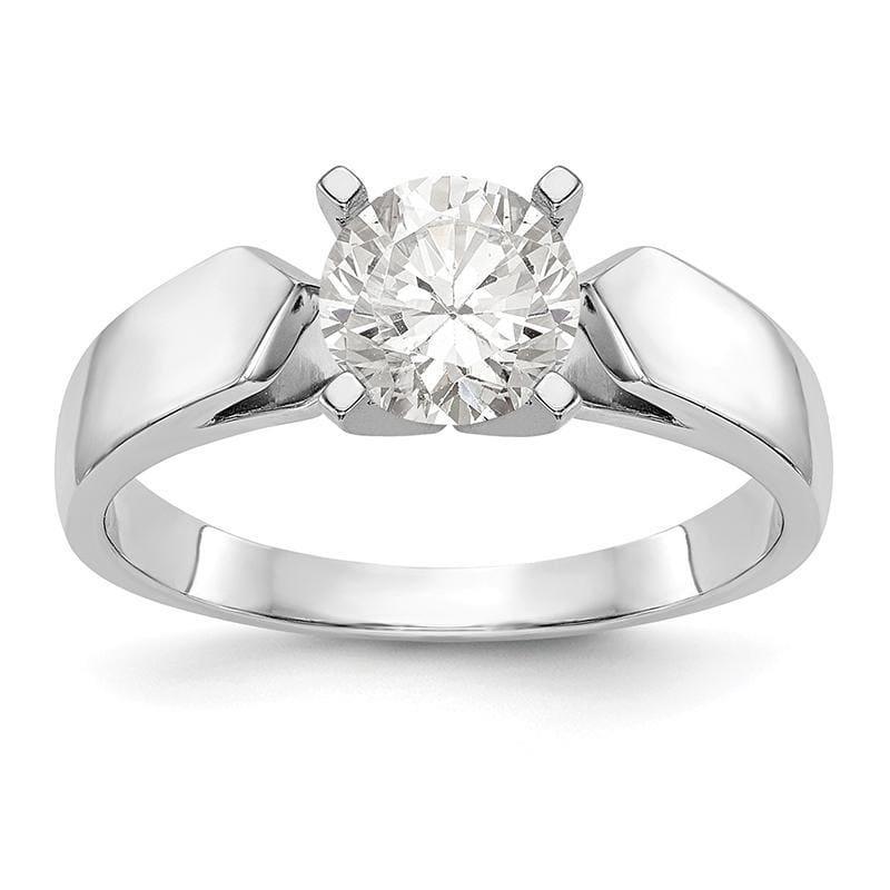 14k White Gold Peg Set Solitaire Engagement Ring Mounting - Seattle Gold Grillz