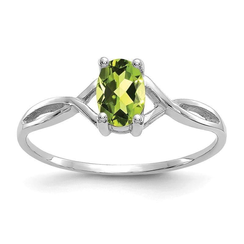 14k White Gold Peridot Birthstone Ring - Seattle Gold Grillz