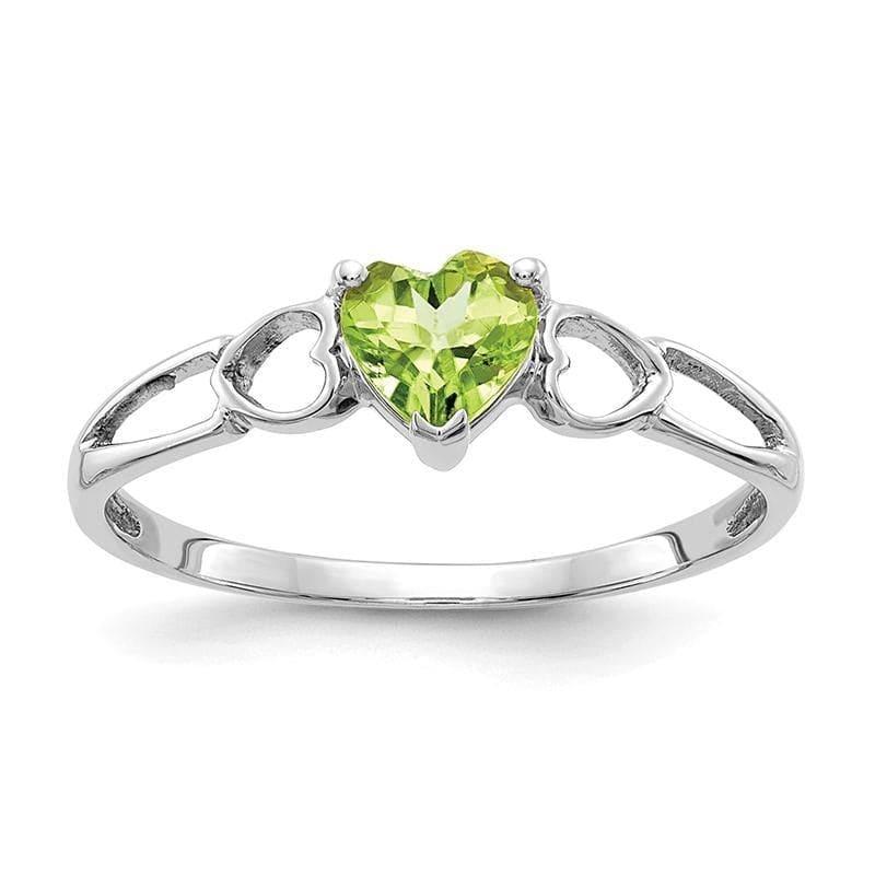 14k White Gold Peridot Birthstone Ring - Seattle Gold Grillz