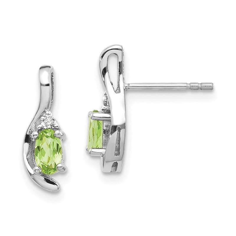 14k White Gold Peridot Diamond Earring - Seattle Gold Grillz