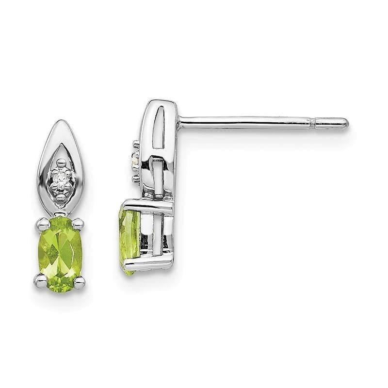 14k White Gold Peridot Diamond Earring - Seattle Gold Grillz