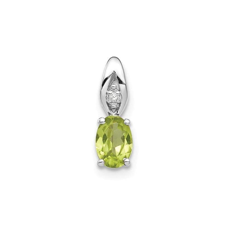 14k White Gold Peridot Diamond Pendant - Seattle Gold Grillz