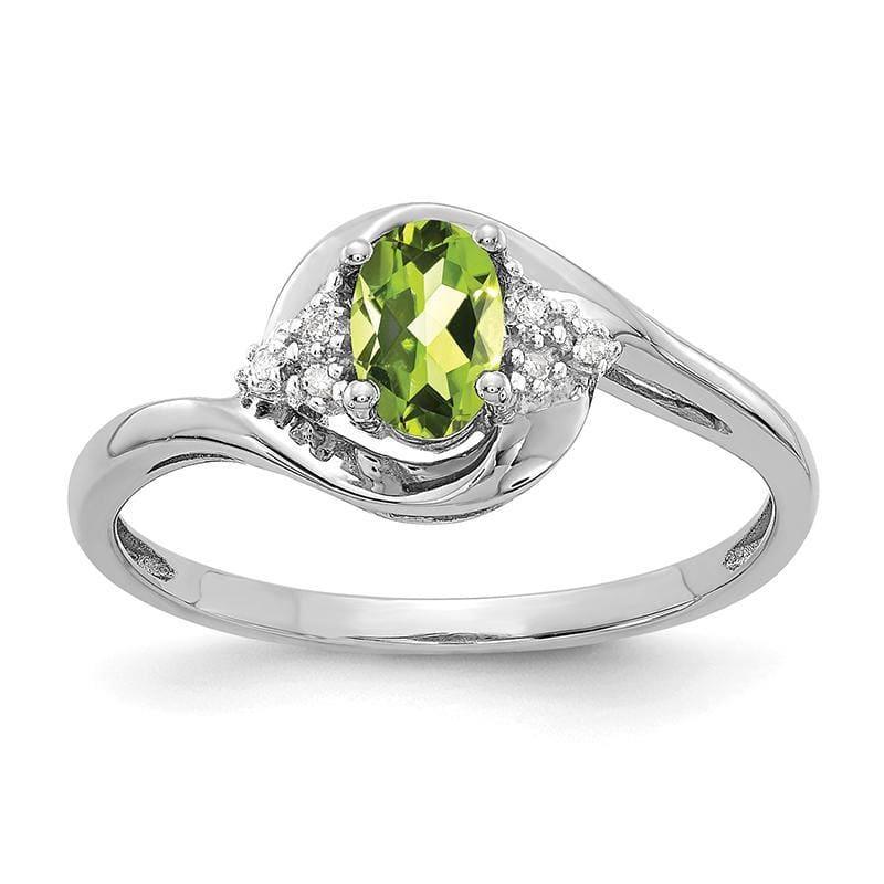 14k White Gold Peridot Diamond Ring - Seattle Gold Grillz