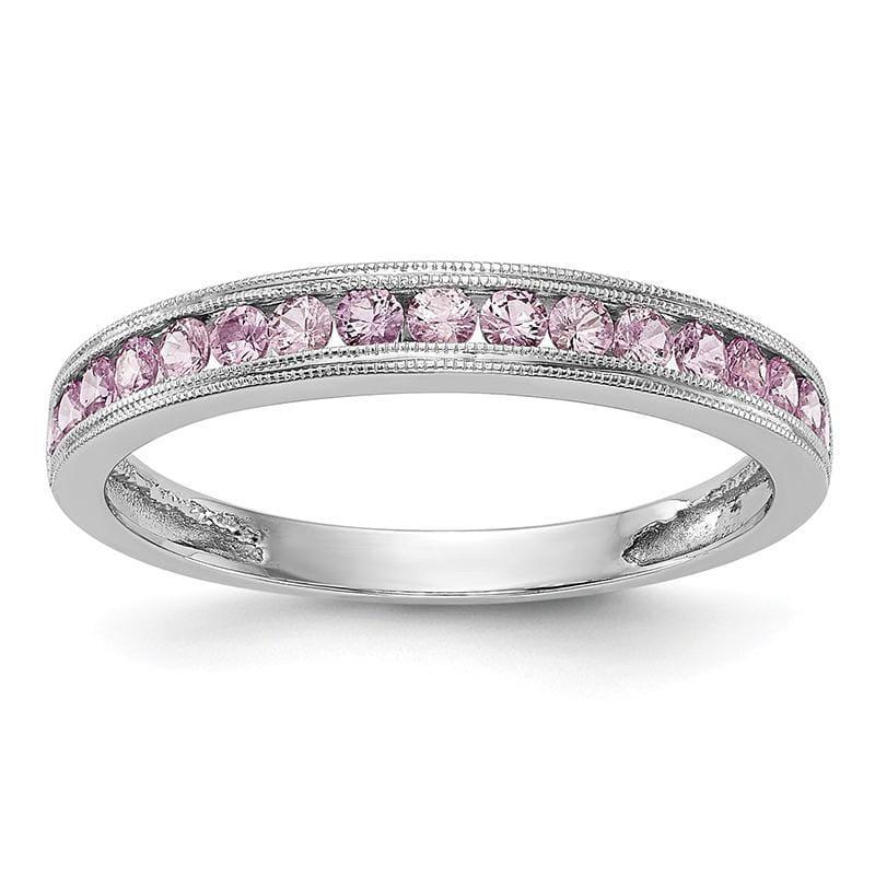 14k White Gold Pink Sapphire Band - Seattle Gold Grillz