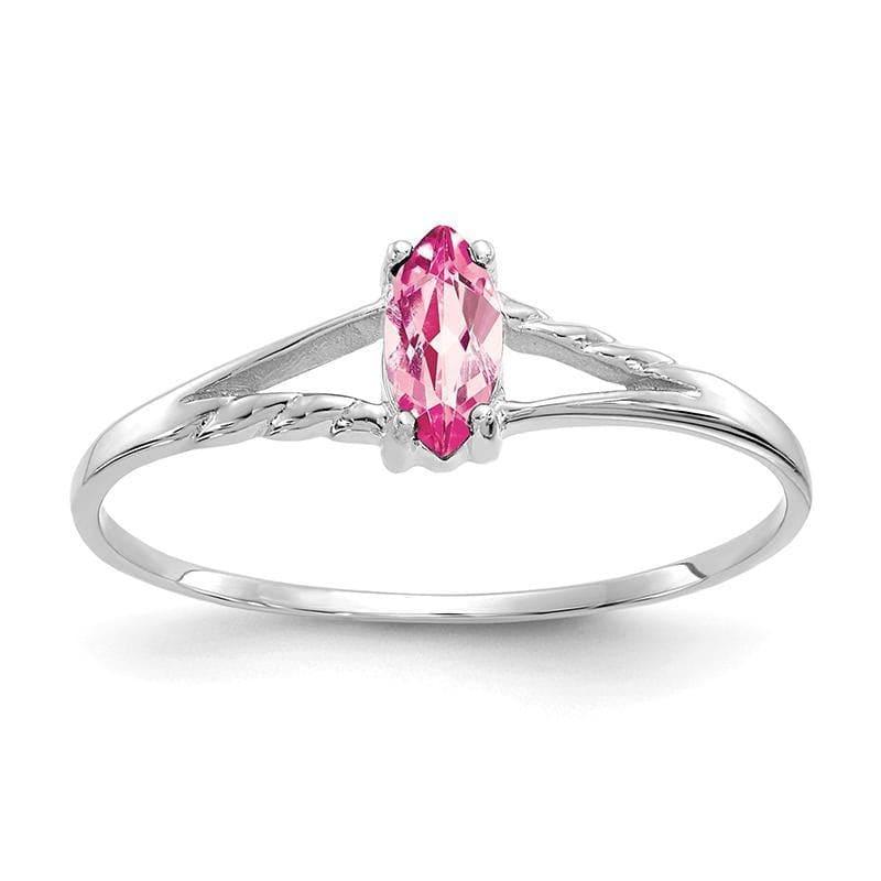 14k White Gold Pink Tourmaline Birthstone Ring 1 - Seattle Gold Grillz