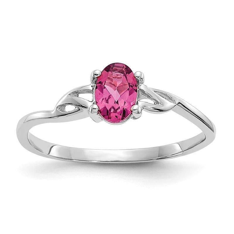 14k White Gold Pink Tourmaline Birthstone Ring 3 - Seattle Gold Grillz