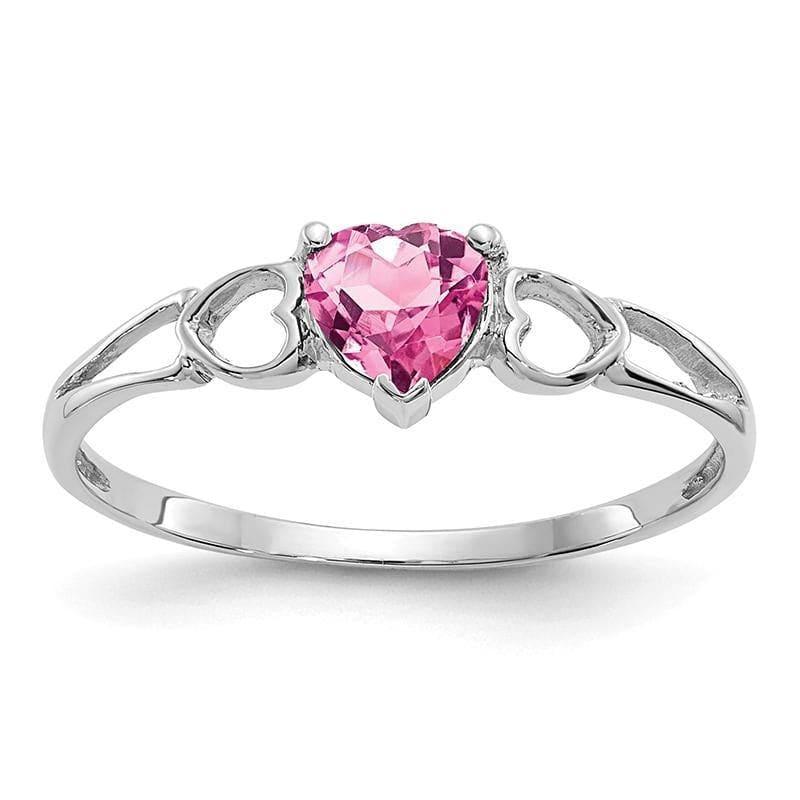 14k White Gold Pink Tourmaline Birthstone Ring 4 - Seattle Gold Grillz