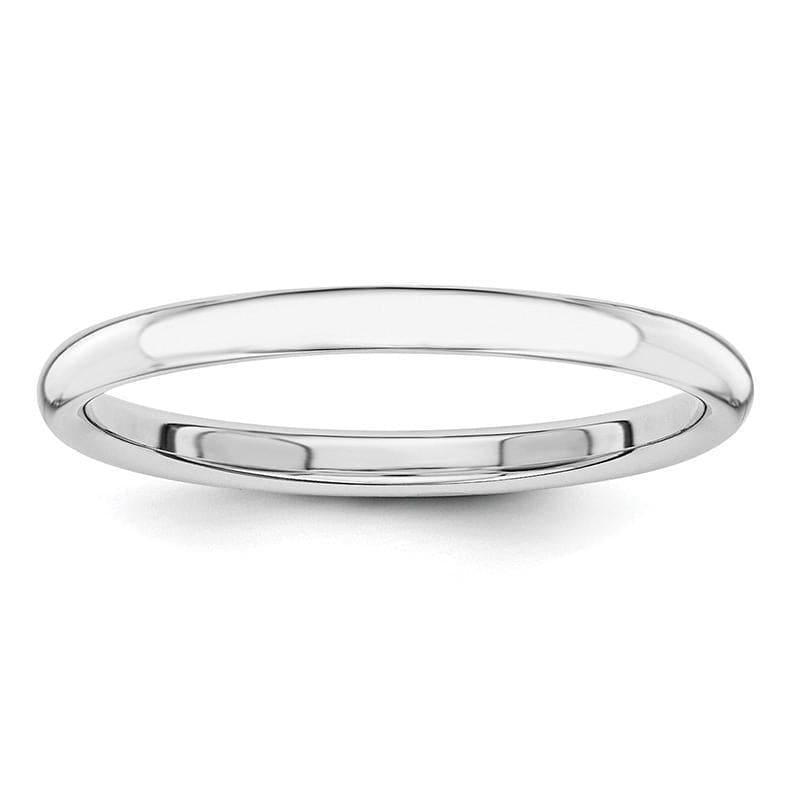 14k White Gold Polished 2mm Band - Seattle Gold Grillz