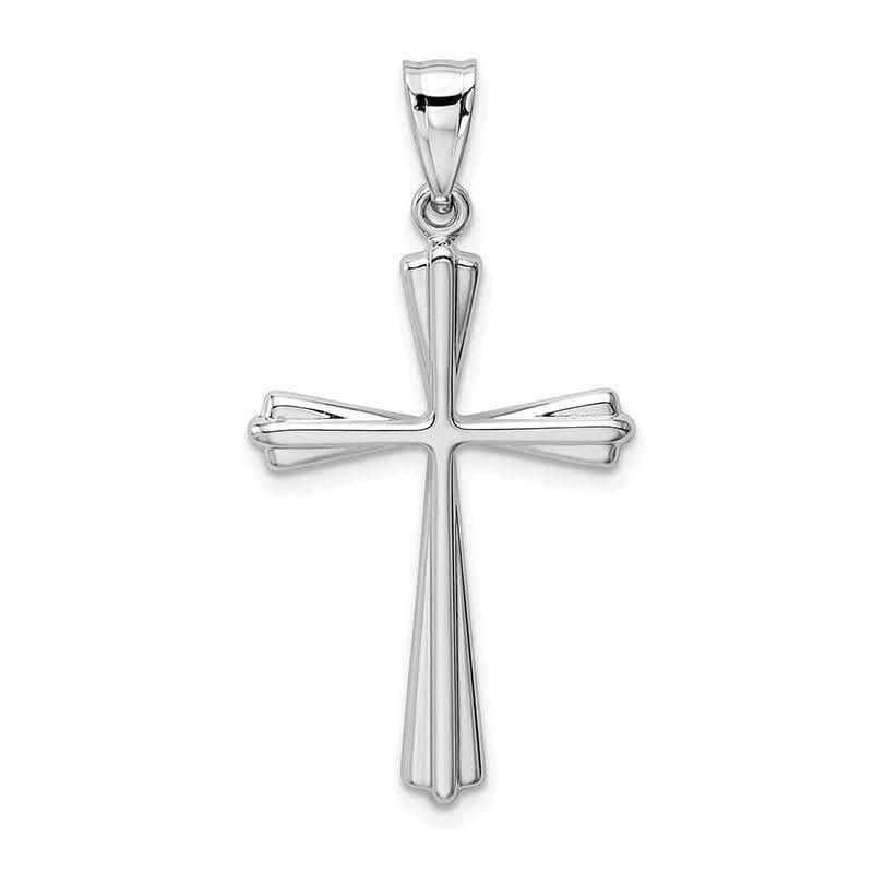 14k White Gold Polished Cross Pendant 1 - Seattle Gold Grillz