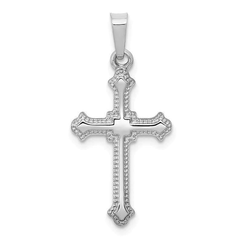 14k White Gold Polished Cross Pendant 2 - Seattle Gold Grillz