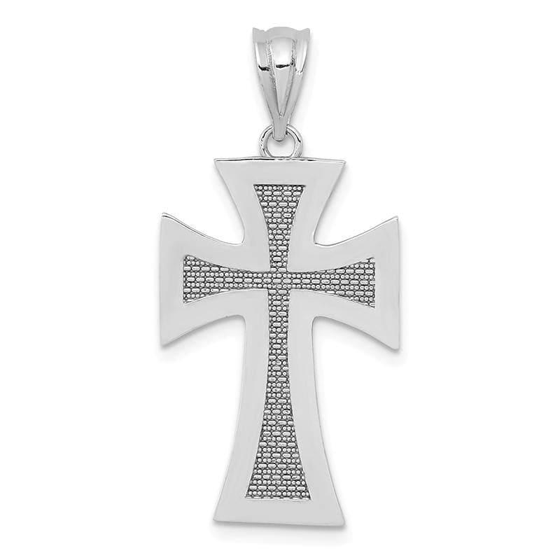 14k White Gold Polished Cross Pendant 7 - Seattle Gold Grillz