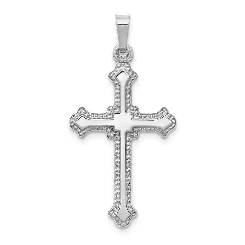14k White Gold Polished Cross Pendant 8 - Seattle Gold Grillz