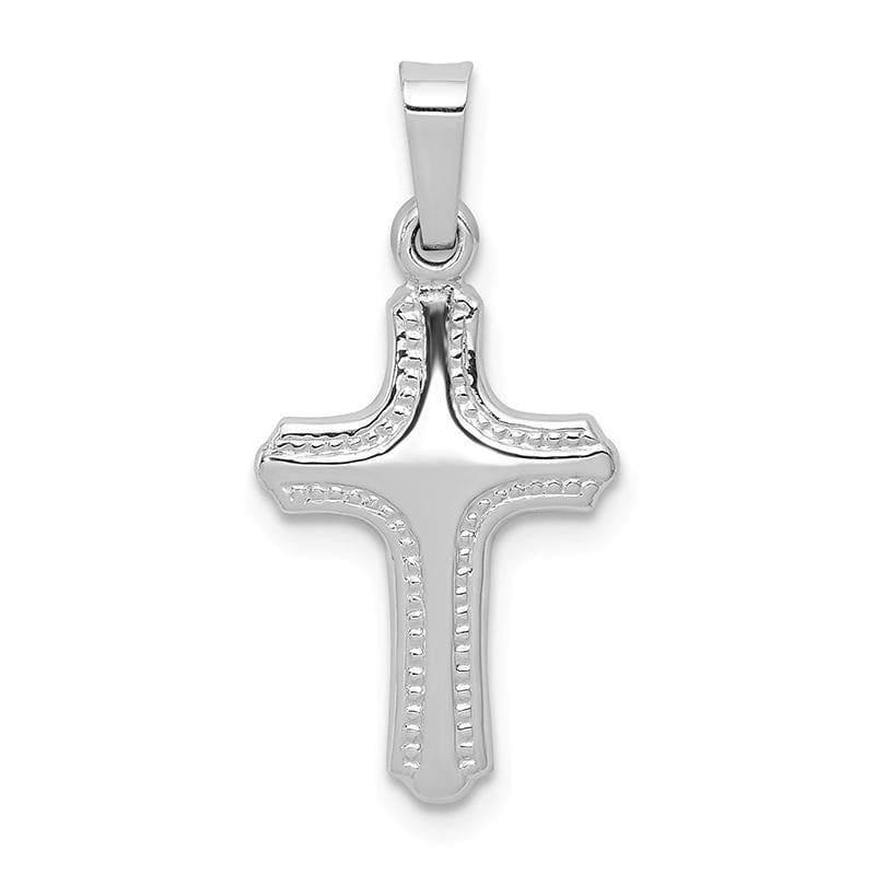 14k White Gold Polished Fancy Cross Pendant - Seattle Gold Grillz