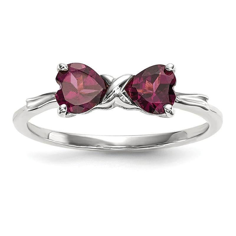 14k White Gold Polished Rhodolite Bow Ring - Seattle Gold Grillz