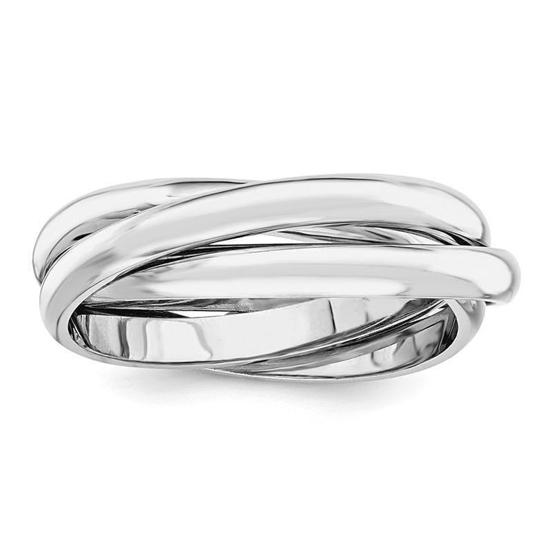 14k White Gold Polished Rolling Ring - Seattle Gold Grillz