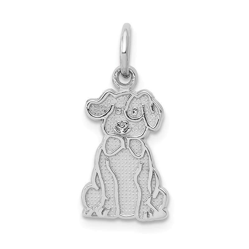 14k White Gold Puppy Charm - Seattle Gold Grillz