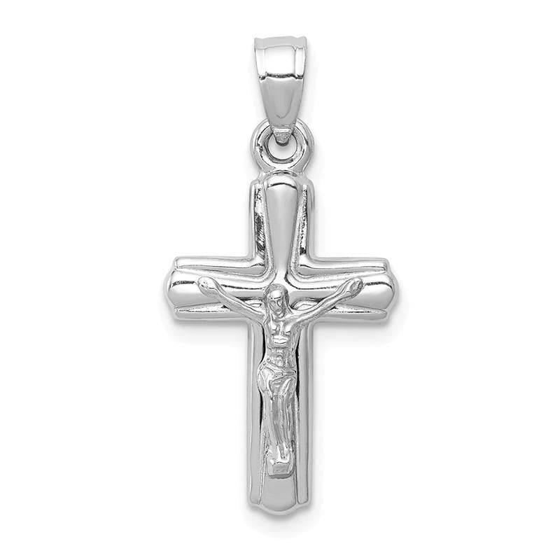 14k White Gold Reversible Crucifix -Cross Pendant - Seattle Gold Grillz