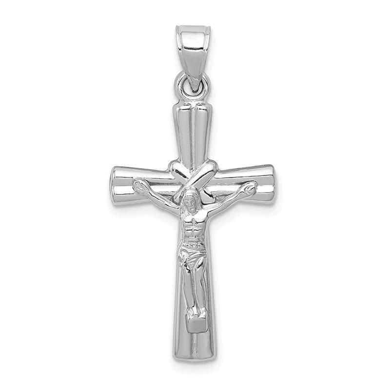 14k White Gold Reversible Crucifix -Cross Pendant - Seattle Gold Grillz