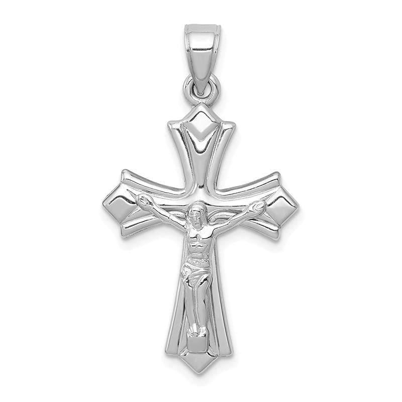 14k White Gold Reversible Crucifix -Cross Pendant - Seattle Gold Grillz