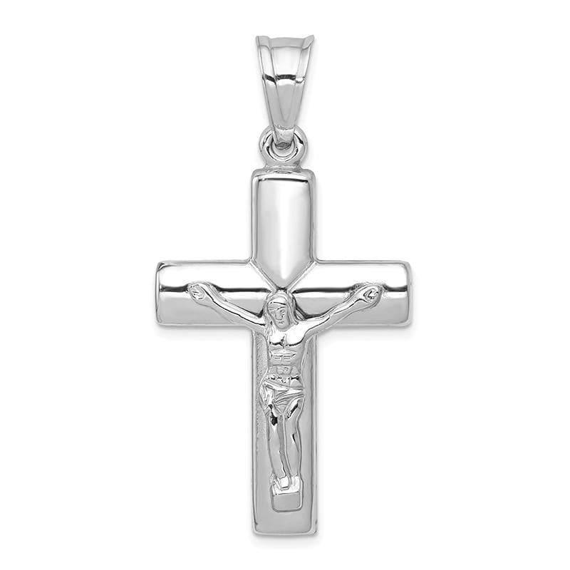 14k White Gold Reversible Crucifix -Cross Pendant - Seattle Gold Grillz