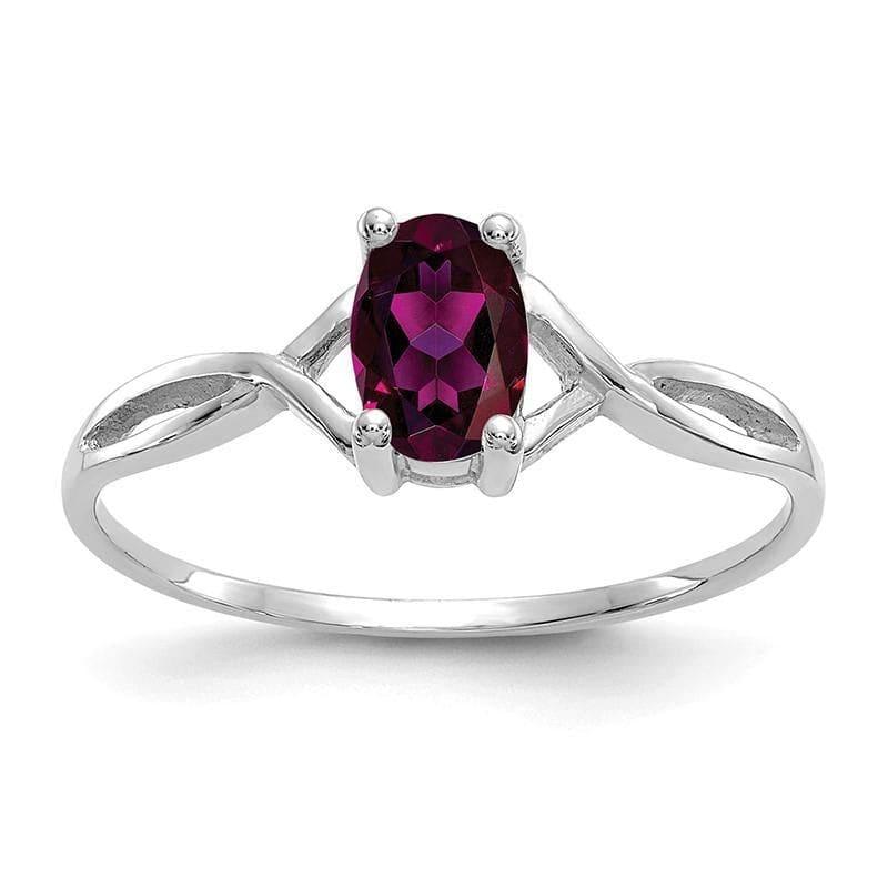 14k White Gold Rhodolite Garnet Birthstone Ring - Seattle Gold Grillz