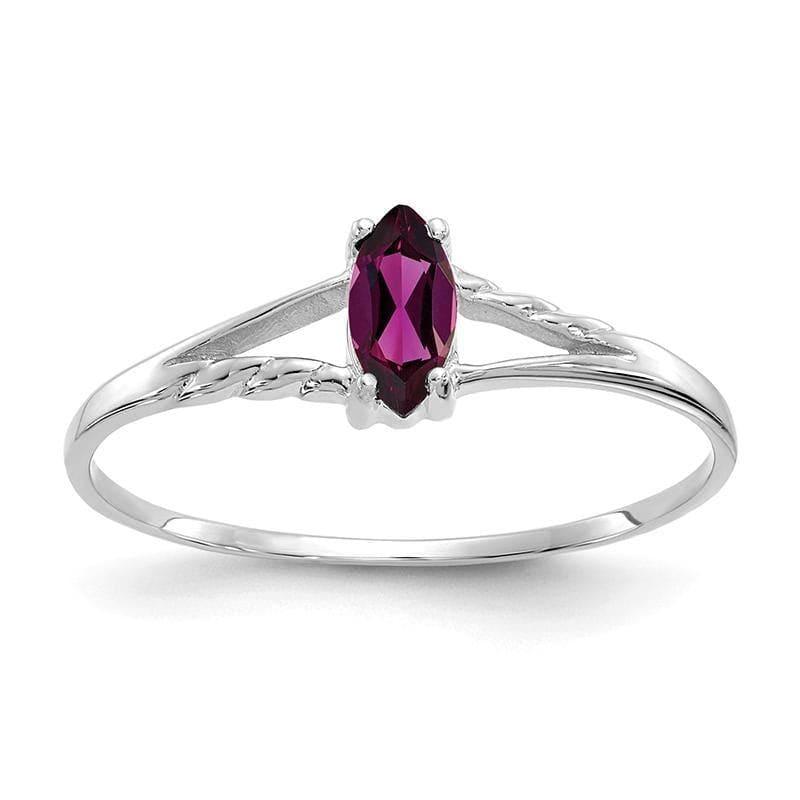 14k White Gold Rhodolite Garnet Birthstone Ring - Seattle Gold Grillz