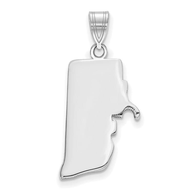 14k White Gold RI State Pendant Bail Only - Seattle Gold Grillz