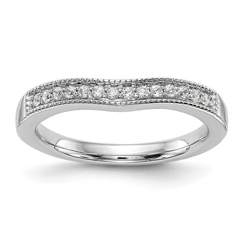 14K White Gold Round Diamond Wedding Band - Seattle Gold Grillz