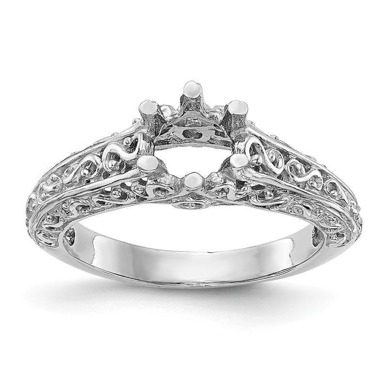 14k White Gold Round Solitaire Engagement Ring Mounting - Seattle Gold Grillz