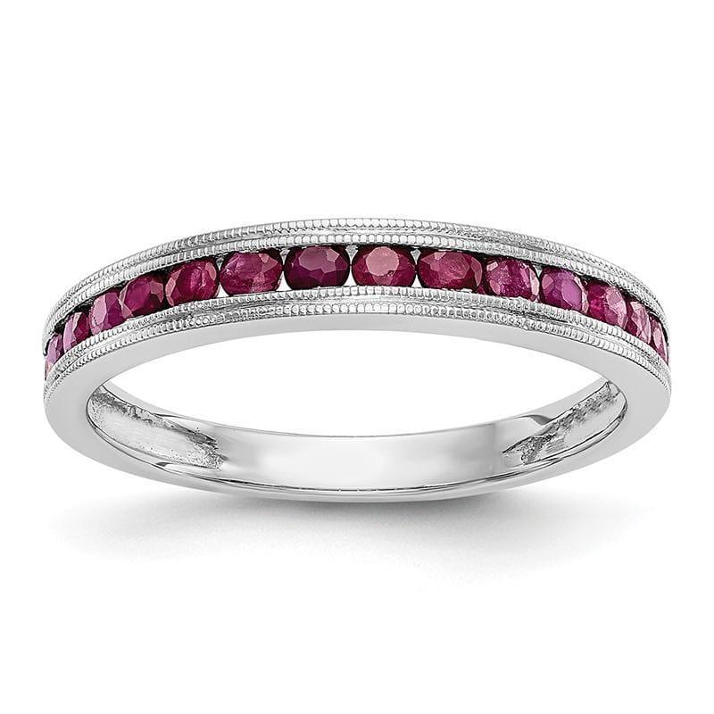 14k White Gold Ruby Band - Seattle Gold Grillz