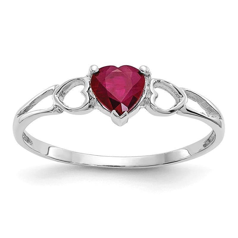 14k White Gold Ruby Birthstone Ring - Seattle Gold Grillz