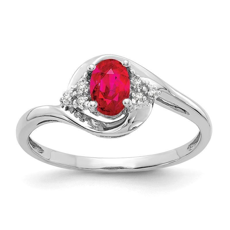 14k White Gold Ruby Diamond Ring - Seattle Gold Grillz