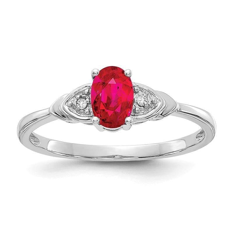 14k White Gold Ruby Diamond Ring - Seattle Gold Grillz