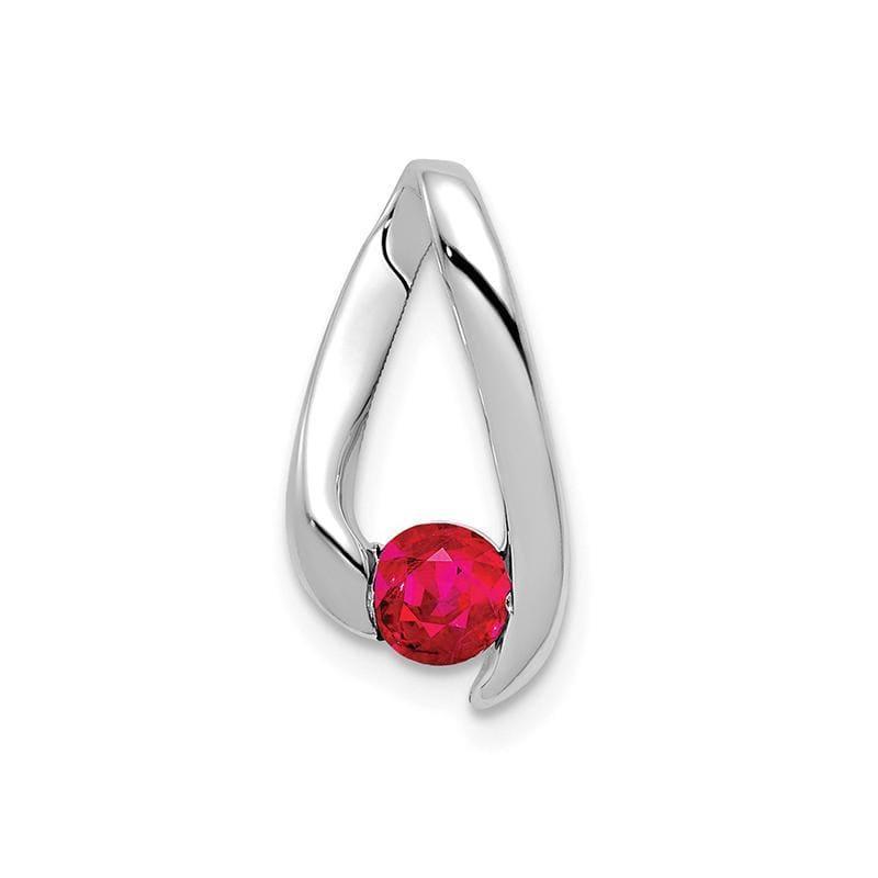 14k White Gold Ruby Pendant - Seattle Gold Grillz