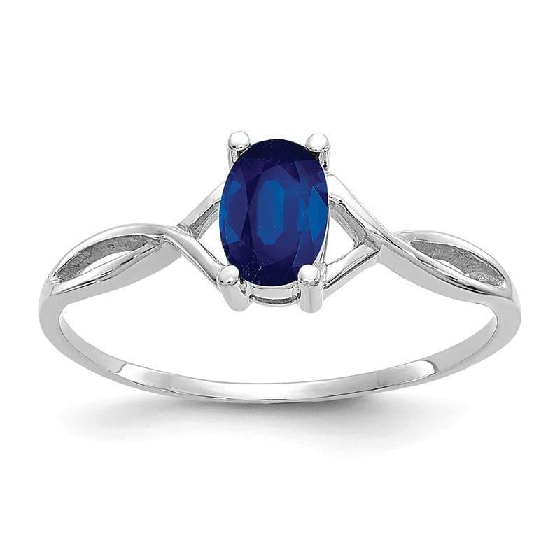 14k White Gold Sapphire Birthstone Ring - Seattle Gold Grillz