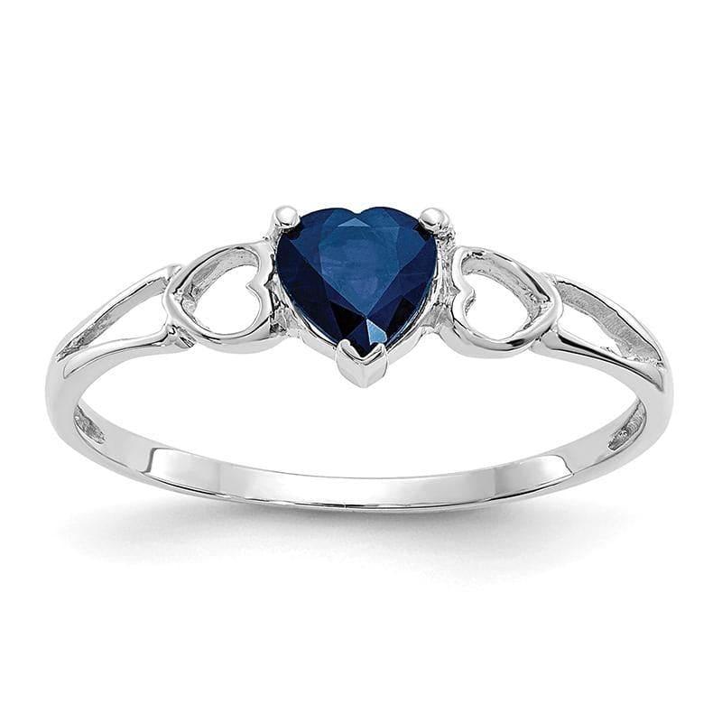 14k White Gold Sapphire Birthstone Ring - Seattle Gold Grillz