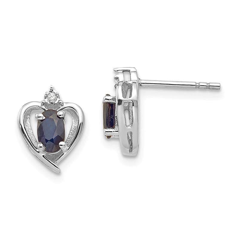 14k White Gold Sapphire Diamond Earring - Seattle Gold Grillz