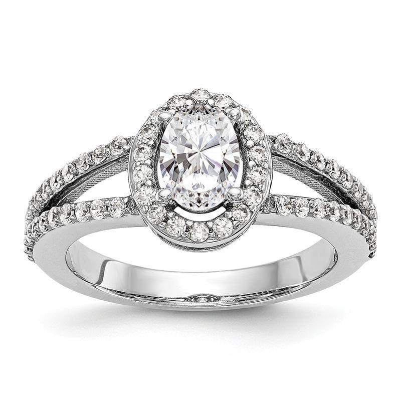 14k White Gold Semi Mount Halo Engagement Ring by True Origin. 0.50ct Oval Cut Lab Grown VS-SI - Seattle Gold Grillz