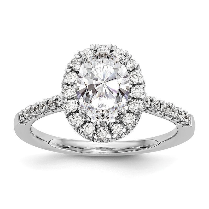 14k White Gold Semi Mount Oval Halo Engagement Ring by True Origin - Seattle Gold Grillz